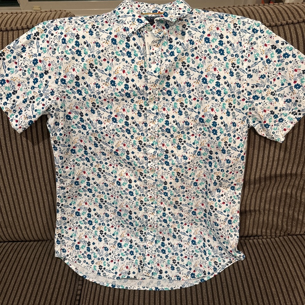 Gentlemens Outfitters Button Up - Adult Small  Teal Floral